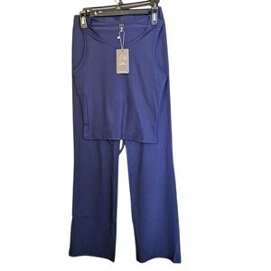 Bloggerlove Womens Medium Navy‎ 2 Piece Jogger Outfit Set Trendy Matching New